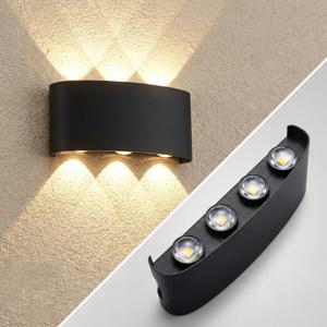 LED 벽등 2W/4W/6W/8W/10W 모던 벽 조명, 하드와이어 알루미늄 벽 램프, 거실용 블랙 업다운 벽걸이 조명