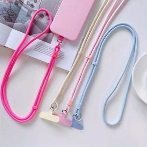 1개입 범용 내구성 긴 폰 끈 목걸이 스트랩 크로스바디 분실방지 폰케이스 클립 포함 야외 스포츠 여행 일상용