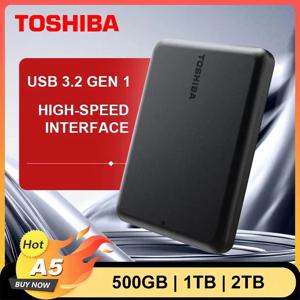 토시바 A5 시리즈 소형 블랙 휴대용 하드 드라이브 고속 USB 3.2 Gen1 500GB/1TB/2TB/4TB 맥 호환