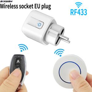 무선 소켓 RF433 스마트 홈 리모컨 소켓 16A EU FR 범용 플러그 원격 제어 ON/OFF 조명, 선풍기, TV용