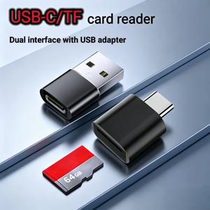 미니 타입-C SD/TF 메모리 카드 리더 듀얼 인터페이스 USB 2.0 어댑터 스마트 기기용 외장 스토리지