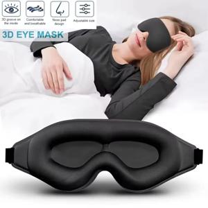 3D 아이 마스크, 코 패드가 있는 편안하고 통기성 좋은 수면 마스크, 수면, 여행 및 낮잠을 위한 조절 가능한 사이즈 아이 커버, 블랙아웃