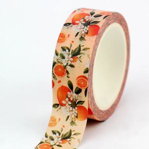 새로운 1PC 10M 장식 오렌지 흰색 꽃 잎 과일 Washi 테이프 Scrapbooking 마스킹 테이프 저널링 귀여운 편지지