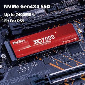 KingSpec M.2 PCIe4.0 1TB 2TB 4TB SSD NVMe M2 512GB M.2 PCIe 4.0 7400 하드 드라이브 HD 솔리드 스테이트 디스크 데스크탑 PS5용 내부 SSD