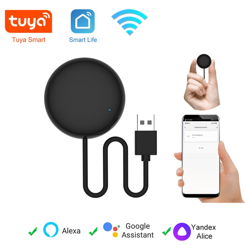 TV 에어컨 용 스마트 홈 제어용 Tuya 스마트 범용 IR 원격 WiFi는 Tuya Alexa Google Home Yandex Alice와 함께 작동합니다.