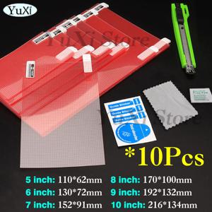 10pcs 범용 화면 보호기 5/6/7/8/9/10 인치 전화 태블릿 GPS LCD 방진 화면 HD 투명 보호 PET 필름