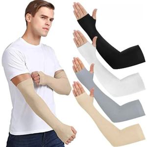 4개입 UPF 50+ 아이스 실크 팔토시, 사이클링, 러닝, 운전용 자외선 차단 쿨링 슬리브, 남녀공용 통기성 UV 차단
