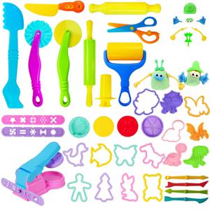 4-45pcs 어린이용 플레이도우 도구 세트 다양한 동물 모양 틀 바다 조개 모양 커터 롤링핀 플라스티신 틀 클레이 액세서리