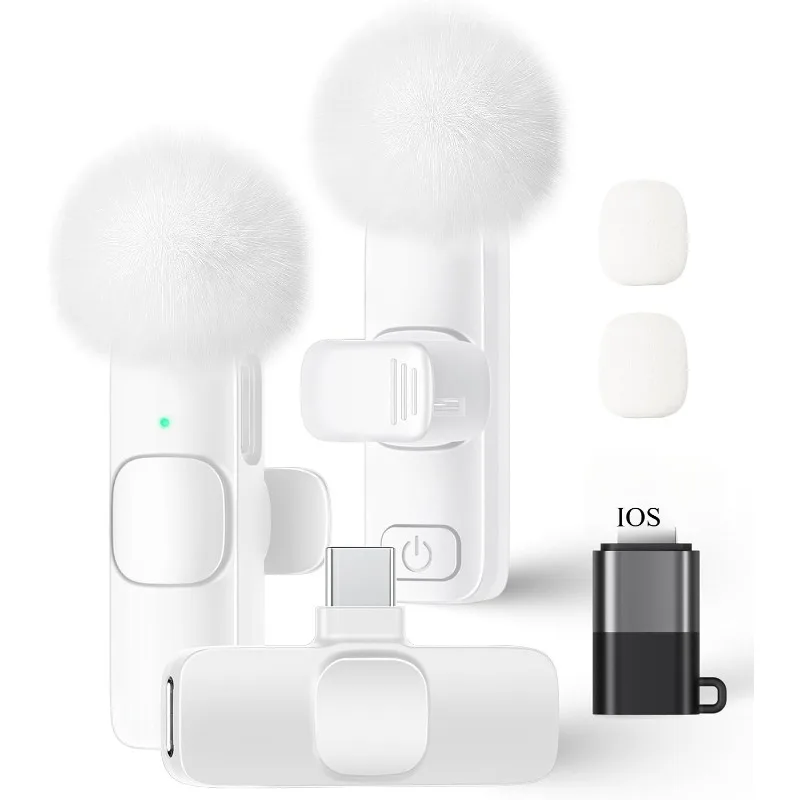 무선 라발리어 마이크 미니 USB-C 노이즈 감소 마이크 아이폰 아이패드 안드로이드 비디오 녹화 인터뷰용