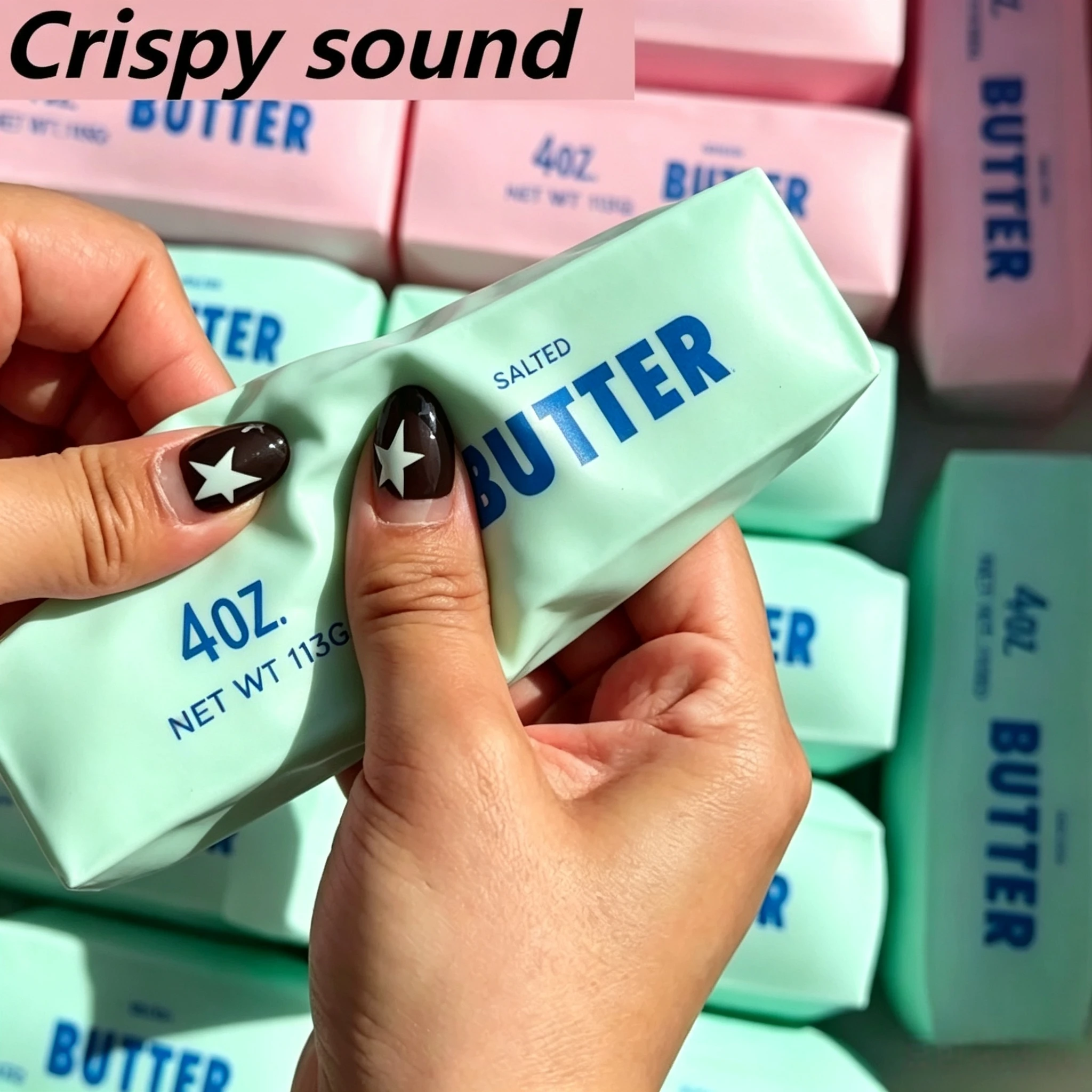 버터스틱 스퀴시 스트레스볼 피젯토이 크런치 스퀴즈 토이 라운드 블록 ASMR 안티 스트레스 해소 핸드 릴렉스 선물 장난감