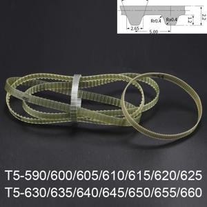 T5-590/600/605/610/615/620/625/630/635/640/645/650/655/660 5mm 피치 T5 PU 스틸 와이어 사다리꼴 코깅형 동기식 타이밍 벨트