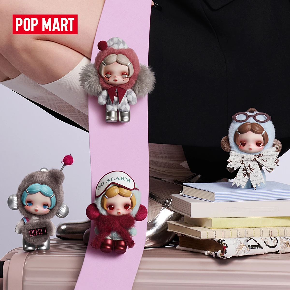 【EU EXCLD】POP MART θ SKULLPANDA 오프 모드 시리즈 플러시 인형 펜던트 1PC/12PCS SP POPMART 미스터리 박스 귀여운 선물