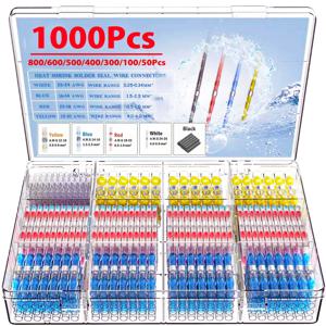 50-1000Pcs 솔더 씰 와이어 커넥터 열 수축 솔더 버트 절연 커넥터 솔더 커넥터 키트 자동차 해양