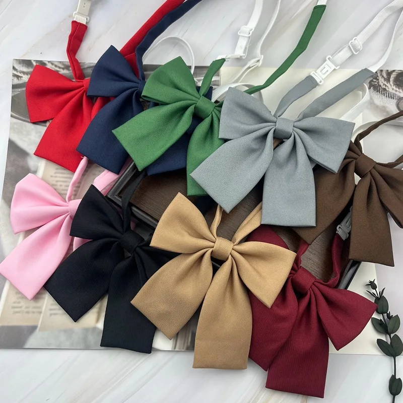 JK 여성용 단색 다크 브라운 컬러 활 넥타이, 학생 아카데미 스타일 셔츠 칼라 목걸이, 큰 나비 매듭, 정장 원피스 액세서리