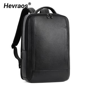 15.6 인치 노트북 배낭 남자 100% 정품 가죽 남자 배낭 USB 충전 배낭 여행 가방 Schoolbag 학생 Bookbag