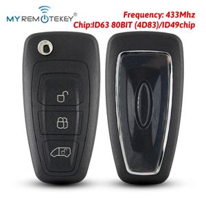 MYREMOTEKEY FCC A2C53435329 플립 리모컨 키 433Mhz FSK ID63 80BIT(4D83)/ID49칩 포드 트랜짓 커스텀 커넥트 2012-2019