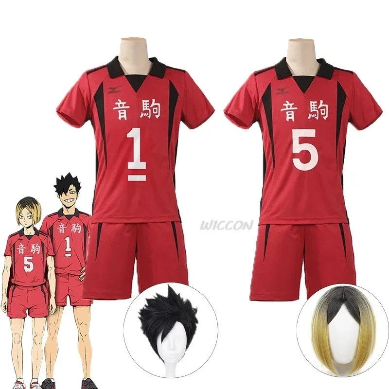 애니메이션 네코마 학교 Kenma Kozume Kuroo Tetsuro 코스프레 Kostuum Haikiyu Volley Bal 팀 저지 Sportkleding 유니폼 Pruik