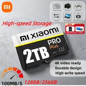 샤오미 2TB 고속 V30 A2 4K SD 카드 512GB 256GB 메모리 카드 1TB 마이크로 TF SD 어댑터 스마트폰/태블릿/PC 겸용