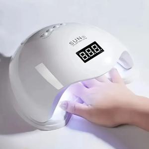 네일 건조기 젤 네일 폴리쉬 경화 LED UV 라이트 4개 타이머 자동 센서 LCD 디스플레이 전문 네일 아트 도구 액세서리
