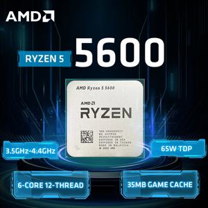 AMD Ryzen 5 5600 CPU: 6코어/12스레드 Zen 3 프로세서, 4.4GHz 최대 부스트 속도, 65W TDP, 소켓 AM4 - 주류 성능 및 효율성
