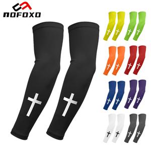 NOFOXO 아이스 실크 팔 슬리브 자외선 차단 크로스 속건성 쿨링 스포츠 사이클링 작업 남성 여성 야외 스포츠 러닝