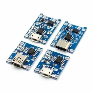 1-20Pcs Type-C/마이크로/미니 USB 5V 1A 18650 Tp4056 보호 기능이 있는 리튬 배터리 충전기 모듈 충전 보드 리튬 이온