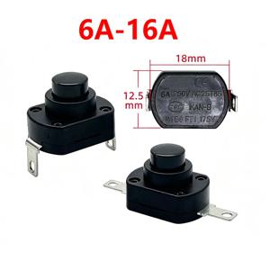 5pcs KAN-9 플랫 피트/벤트 피트 셀프 잠금(홀딩) 마이크로 전원 버튼 스위치 18x13mm 6A 250VAC 손전등 책상 램프용
