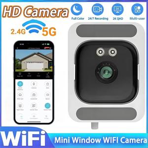 새로운 2.4/5GHz 와이파이 윈도우 1080 HD 카메라 3MP 풀컬러 야간 투시 실내 보안 미니 스틱형 창문 감시 카메라