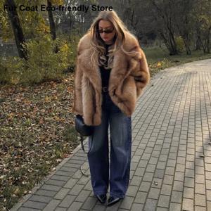 프린트 인조 모피 재킷 여성 전용 스트라이프 페이크 퍼 코트 아우터 여성용 퍼 코트 아우터 푹신한 퍼 여성 겨울 루즈핏