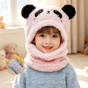1-5PCS 어린이용 열 보온 후드 스카프 모자 3 in 1 방풍 페이스 커버 넥 워머 스키 사이클링 추운 날씨용