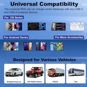 【A15I】 65W 4포트 USB C 차량용 충전기 어댑터