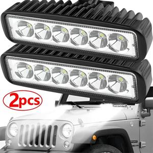 2세트 18W 6 LED 자동차 작업등 오프로드 스포트라이트 고휘도 알루미늄 합금 방수 자동차 SUV 헤드라이트 주행등 12V