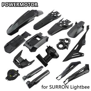Surron Light Bee 물 전송 탄소 섬유 확장 테일 리어 펜더 프론트 머드 가드 배터리 커버 SUR-RON 액세서리
