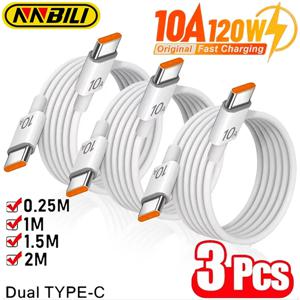 1/3개 10A 케이블 120W 초고속 충전 타입 C to 타입 C 케이블 고속 데이터 전송 아이폰 삼성 샤오미 충전 케이블