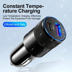 타입 C 차량용 어댑터 시거잭 USB C 차량용 충전기 고속 충전 폰 어댑터 아이폰 샤오미 화웨이 PD 폰 충전기용