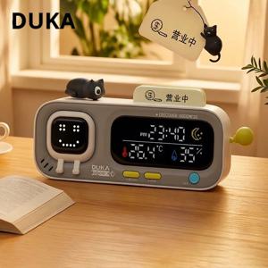새로운 DUKA MOODA 스마트 온도 및 습도 시계 센서 전기 습도계 온도계 홈 기상 관측소 데스크탑 장식