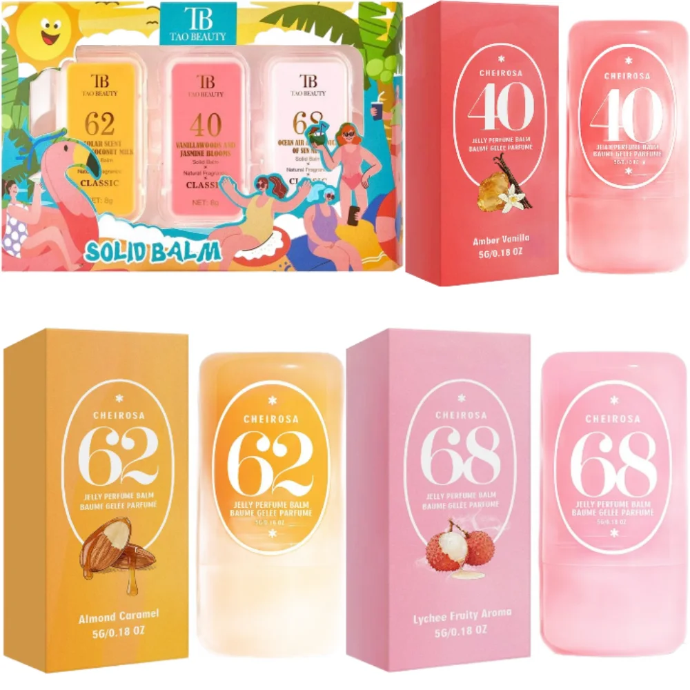 1/3Pcs 과일 아로마 솔리드 향수 밤 박스 세트 로맨틱 오래 지속되는 바디 향수 남성 여성 휴대용 솔리드 향수 탈취제