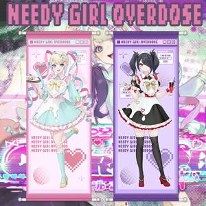NEEDY GIRL OVERDOSE 애니메이션 레인 스크롤 캔버스 벽걸이 그림 홈 장식 포스터 벽 예술 방 장식 생일 선물