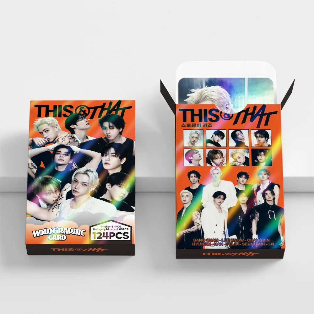 124개 레이저 카드 K-POP 보이그룹 미니 앨범 THIS&THAT 플래시 카드 셀럽 스티커 로모 카드 팬 컬렉션 선물