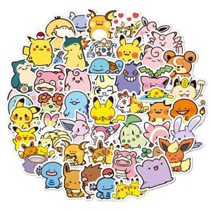 10/30/50/100pcs 귀여운 애니메이션 포켓몬 피카추 Gengar 스티커 Kawaii 만화 어린이 스티커 장난감 전화 노트북 노트북 낙서 데칼