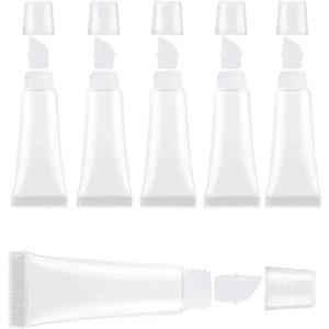 6pcs 5/10ml 미니 클리어 소프트 빈 립 밤 튜브 휴대용 여행 립글로스 컨테이너 여자/소녀를위한 DIY 메이크업 포장 도구