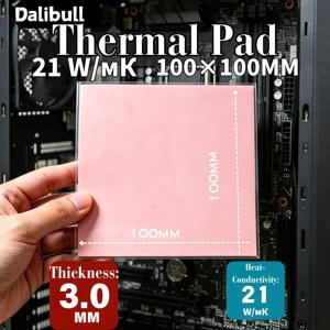 100개 고성능 21 W/mK 0.5/1.0/1.5/2.0/2.5mm 열 패드 GPU CPU 방열판 냉각 전도성 실리콘 패드