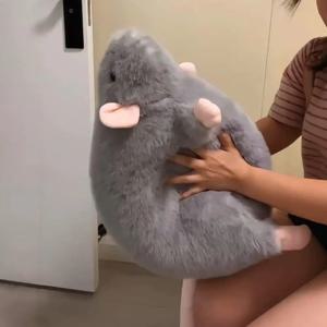귀여운 35/50cm 쥐 인형 만화 플러시 꽃 가지 쥐 인형 부드러운 대형 동물 피규어 어린이 선물 생일 봉제 인형