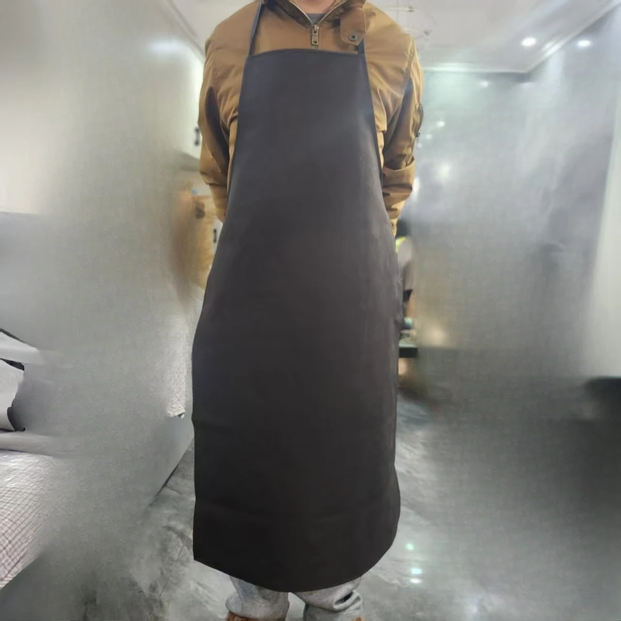 97×65CM 가죽 용접 앞치마 폴리우레탄 장비 용접공 열 절연 보호복 용접 보호 앞치마