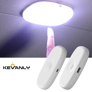 1개 차량용 터치 라이트 벽 독서등 10 LED 자석 베이스 차량 천장등 분위기 조명 USB 충전식 램프