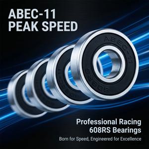 608RS ABEC-11 고속 블랙 쉴드 베어링, 20개, 인라인 스케이트 및 스쿠터 휠용 밀봉형 교체 베어링