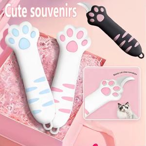 귀여운 고양이 모양 접이식 다용도 칼 휴대용 날카로운 박스 커터 창의적인 수제 종이 절단 도구 소녀용 미니 포장 개봉기