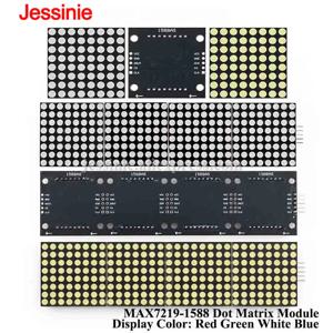 MAX7219 MAX7219-1588 도트 매트릭스 LED 디지털 튜브 8*8 도트 매트릭스 모듈 디스플레이 빨간색 녹색 흰색 파란색 MCU 제어 드라이브 LED