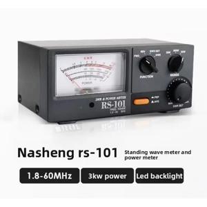 RS-101 1.8-60MHz SWR 및 파워 미터(LED 백라이트 포함, 단파 라디오용 30W/300W/3KW 조절 가능)