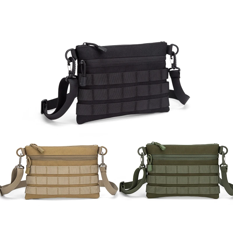 600D 나일론 전술 MOLLE 슬링백, 모듈식 어깨끈 포함, 하이킹, 일상용 및 여행용 EDC 크로스바디 팩